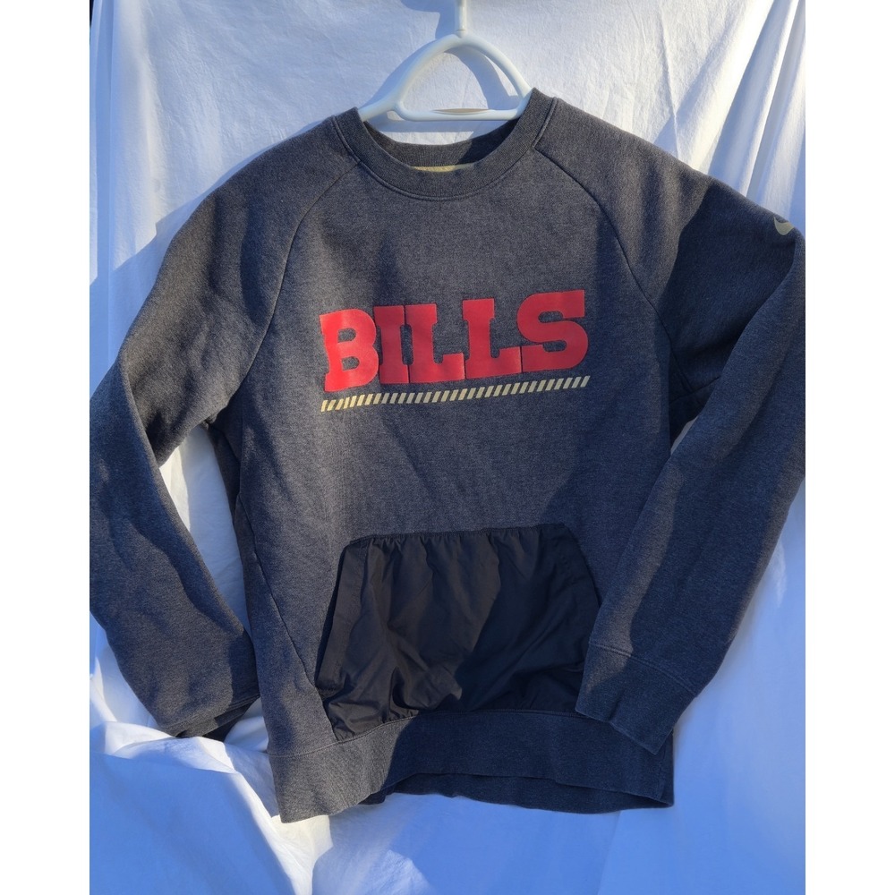 Nike Buffalo Bills NFL Team Apparel Crewneck Sweatshirt Grey Mens Medium